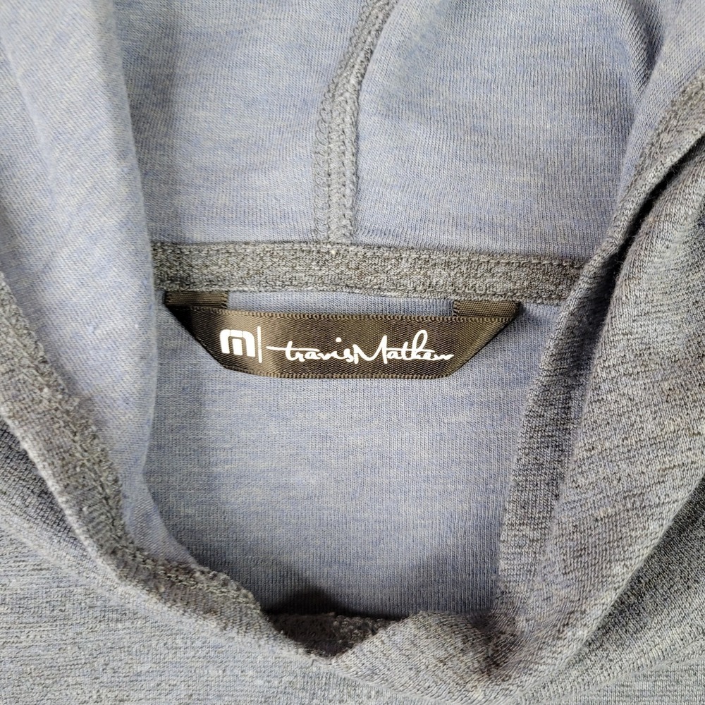 Travis Mathew Hoodie Shirt Mens XL Blue Pullover Lightweight Stretch - Picture 2 of 7